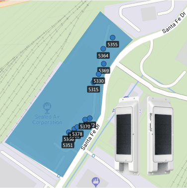 Asset Tracking shows GPS trailer trackers and trailers withing a defined Geofence.
